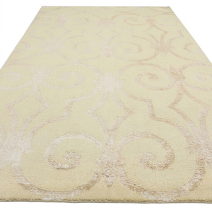Tapis en laine mosaïque de galets bio ivoire et crème, antidérapant, écologique, pour salon, chambre et intérieurs d'hôtels - Product Image 2