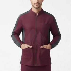 Medical Nursing <b>Scrub</b> Jacket Knitted Zip Closure Warm Layer Custom Logo OEM Hospital Use High Quality Men's <b>Clothing</b> - Product Image 5