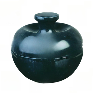 Top Trending Luxury Handcrafted Black Marble Apple Shape <b>Jar</b> Container <b>Decorative</b> Storage Onyx And Marble <b>Jars</b> For Elegant Home - Product Image 1