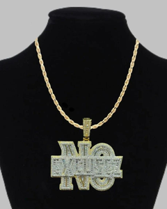 Colgante de Cadena Personalizado con Incrustaciones de Diamantes, Joyería Bling para Raperos, Pasa Prueba de Diamantes, Colgante de Moissanita Personalizado con Nombre de Letra Bicolor Estilo Hip Hop - Product Image 5