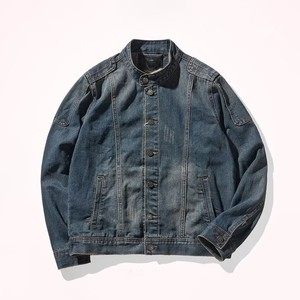 Chaqueta de mezclilla de algodón grueso para hombre, corte regular, resistente al viento, estilo formal vintage, personalizable, para pedidos al por mayor para boutiques de ropa - Product Image 2