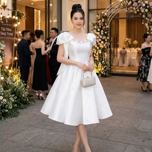 Vestido de Seda para Mujer, Estilo Princesa, Sexy, de Manga Corta y Cuello Polo, Lavable, Combina Perfectamente Elegancia, Comodidad, Casual y Formal - Product Image 5