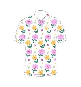 Men’s Floral Print <b>Polo</b> Shirt Short Sleeve Casual Summer Fashion Golf Shirt <b>White</b> - Product Image 4
