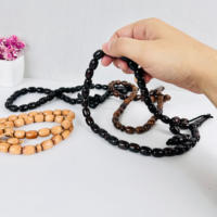 OEM Chapelet artisanal haut de gamme en bois d'ébène noir poli avec croix, cadeau religieux catholique, Misbah de prière pour la pandémie