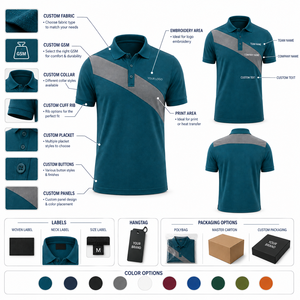 Polo de Manga Corta Color Verde Azulado para Hombre con Raya Diagonal Gris, Logotipo Personalizado en el Frente, Tejido Transpirable de Algodón, Estilo Casual - Product Image 2