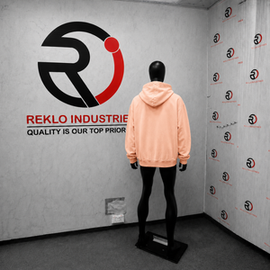 Sweat à capuche zippé oversize personnalisé couleur pêche avec motif croix abstrait, en molleton délavé, style streetwear, manches classiques, 100% coton K - Product Image 4