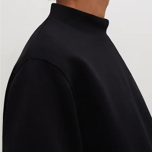 OEM Custom Mock Neck Blank Plain French Terry Oversized 100% Cotton Drop Shoulder <b>Pullover</b> Crewneck Sweatshirt <b>Jumper</b> for Men - Product Image 5