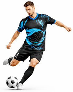 Uniforme de Fútbol para Hombre, Venta Caliente, Calidad Premium, Poliéster 100% Transpirable, Secado Rápido, Color Negro, con Servicios OEM - Product Image 1