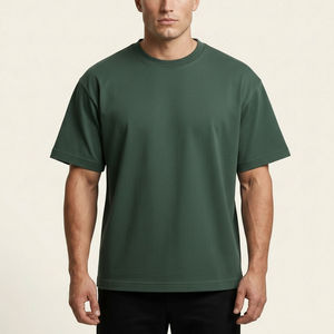 เสื้อยืดผู้ชายสีเขียวป่า ผ้าฝ้ายแท้ ระบายอากาศได้ดี ราคาถูก ยี่ห้อ Meera Impex แขนสั้น - Product Image 2