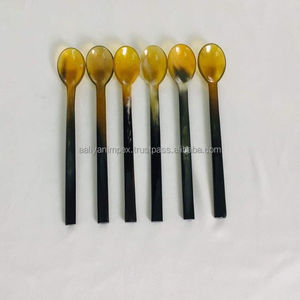 Elegant Best Quality Handmade Ox Horn Custom Natural Buffalo Colorful Horn <b>Serving</b> <b>Spoon</b> Cutlery Tea <b>Spoon</b> From AALIYAN IMPEX - Product Image 5