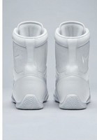 Chaussures de lutte montantes pour hommes, blanches, en PU, semelle en caoutchouc, pour entraînement en salle et en ring