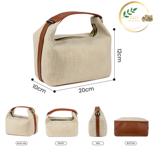 Bolsa de Cosméticos Reutilizable de Yute Natural, Organizador de Maquillaje Ecológico con Cierre - Product Image 2