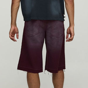 กางเกงยีนส์ขาสั้นผู้ชายคุณภาพสูง สไตล์สตรีทแวร์ ทรงหลวม ฮิปฮอป ขาดๆ สีน้ำเงิน ราคาขายส่ง - Product Image 4