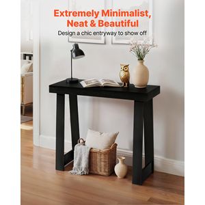 Consolle moderna in rovere da 36 pollici, stretta e lunga, con piano rettangolare in legno, ideale come tavolo d'ingresso o mobile d'accento per divano - Product Image 2