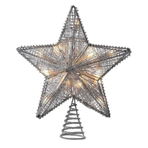 Metal Star Christmas <b>Tree</b> <b>Topper</b> Geometric Design Wall Decor Holiday Ornament Single Piece Modern Style Silver Finish - Product Image 1