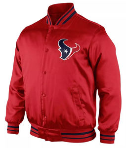 Chaqueta Universitaria Roja de Satén de los Houston Texans - Product Image 1