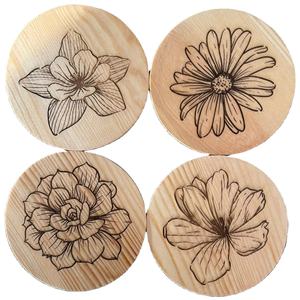 Posavasos de Madera Hechos a Mano con Diseño de Mandala, Posavasos Redondos Cortados con Láser para Té y Café, Decoración para Hoteles, Cafeterías y Hogar - Product Image 1