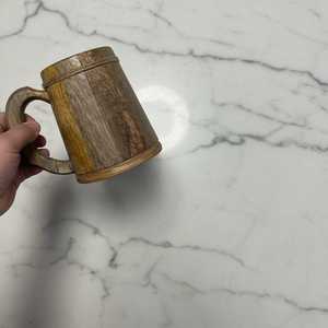 Tazas de madera hechas a mano de alta calidad y tazas de bebida con simulación de barril de madera, tazas dobles vikingas y para uso en bares artesanales - Product Image 4