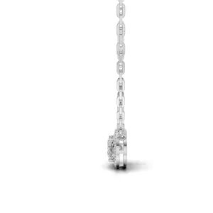 Collar con Colgante de Diamante Cultivado en Laboratorio con Halo Redondo y Ovalado, Círculo de Sueños, en Oro Blanco de 18K, 15 Piezas de Diamantes - Product Image 3