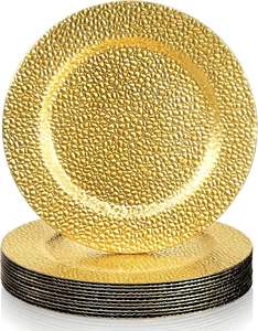 Plato Decorativo Plateado, Vajilla Redonda Elegante para Decoración de Mesa en Recepciones de Boda - Product Image 1