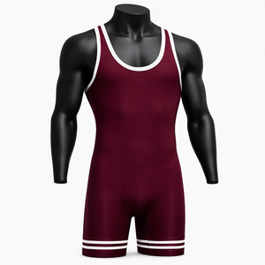 Combinaison de lutte pour hommes de qualité supérieure, une pièce, compression, extensible, respirante, séchage rapide, uniforme sportif, compétition, entraînement - Product Image 1