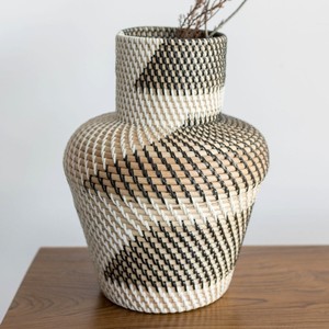 Silver rattan vase table display <b>accessories</b> top choice home decor hand-<b>braided</b> flower vases - Product Image 1