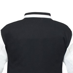 Veste universitaire personnalisée noire et blanche pour homme avec numéro 86 et lettre O imprimée sur le devant, fermeture boutonnée, style décontracté pour l'automne - Product Image 6