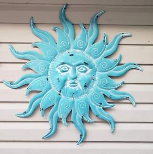 Décoration Murale Vintage en Fer Forgé Visage de Soleil, Artisanat Métallique, Décoration Intérieure, Art Mural Suspendu au Design Inédit - Product Image 4