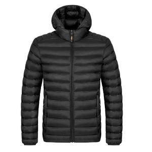 Veste matelassée d'hiver à capuche avec poche zippée, logo personnalisé, qualité supérieure, pour homme - Product Image 1