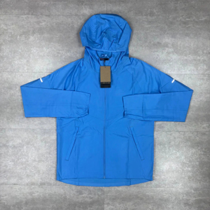 Conjunto Deportivo Unisex Personalizado de 2 Piezas, Chaqueta con Capucha y Pantalones Cortos Cortavientos con Logotipo, Ropa Deportiva Informal de Invierno, Reflectante, con Cierre de Cremallera, de Nailon - Product Image 4