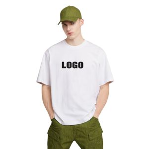 Camiseta Corta de Algodón de Alta Calidad, Corte Cuadrado, Unisex, Oversize, con Logotipo Impreso, Personalizada para Hombre - Product Image 1