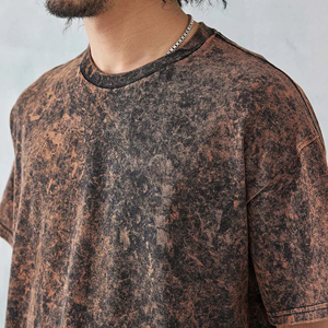 เสื้อยืดโอเวอร์ไซส์ทรงหลวม ย้อมสีแบบแอซิดวอช คุณภาพสูง ผ้าคอตตอนหนา ย้อมสีแบบ Garment Dyed สไตล์วินเทจ สตรีทแวร์ ขายส่งจากโรงงานเสื้อผ้า - Product Image 1