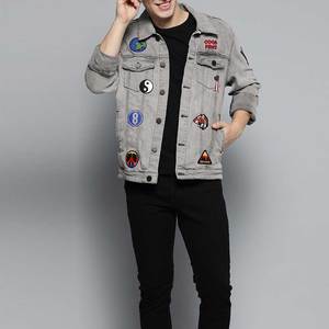 Chaqueta de Mezclilla Gris para Hombre WATZY SPORTS, Cuello Camisero, Cierre de Botón, Forro de Algodón Transpirable, para Invierno - Product Image 2