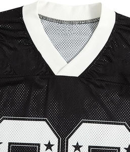 Camiseta de Fútbol de Malla Negra con el Número 99 y Estrellas Blancas, Cuello en V, Manga Corta, para Hombre, de Algodón Orgánico Ecológico, de Secado Rápido y Transpirable - Product Image 2
