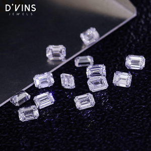 Bijoux D'vins DEF VVS Diamants de laboratoire taille émeraude 2x3mm-4x6mm HPHT CVD pour boucles d'oreilles femme - Product Image 2
