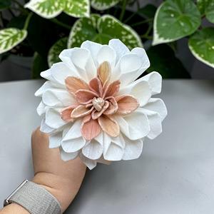 ดอกไม้ไม้โซล่า ยี่ห้อ VADEE SOLA WOOD FLOWER ทำมือ  ดอกดาเลียสีพีชครีม  ขนาด 8.5 ซม.  แกนไฟเบอร์เซสบานียา - Product Image 2