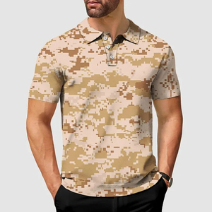 Chemise de golf personnalisée OEM à motif camouflage, coupe classique, tissu jersey en coton, manches courtes pour hommes, nouvelle tendance de la mode - Product Image 6