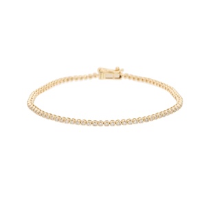 กำไลเทนนิสชุบทองคำขาว 14K/18K ประดับเพชรทรงเหลี่ยมเจียระไนธรรมชาติ น้ำหนักรวม 1.26 กะรัต ดีไซน์สมมาตรสำหรับผู้หญิง - Product Image 1
