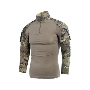Camiseta de paintball negra estándar de manga larga con cremallera en el cuello de 7 pulgadas y parches tácticos para paintball recreativo - Product Image 5