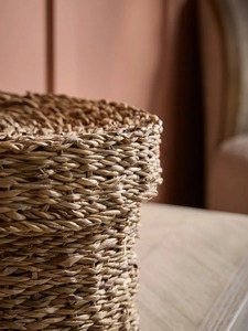 Ensemble de 3 paniers ronds en herbe avec couvercles, paniers de rangement faits à la main, vente en gros, écologiques, fabriqués au Vietnam - Product Image 3