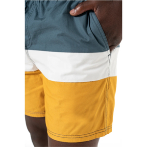 Shorts de bain pour hommes à blocs de couleur avec poches, séchage rapide, taille à cordon de serrage, shorts de sport décontractés - Product Image 3