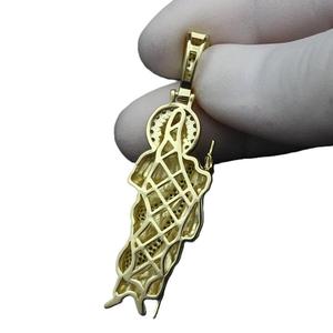 Elegante Colgante de San Judas con Diamante Moissanita, Sin Cadena, Plata de Ley 925, Estilo Hip Hop, Regalo de Cumpleaños - Product Image 2