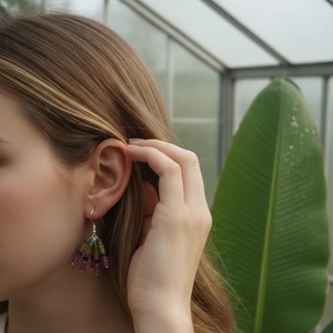 Pendientes de Plata de Ley 925 Hechos a Mano con Rubíes - Joyería de Moda de Jaipur, India - Product Image 1