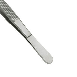 Pince à tissus manuelle de qualité supérieure pour dissection, 4,5 po (11,43 cm), à bout arrondi, 1x2 dents, droite, anatomique - Product Image 6