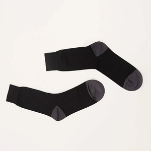 Men's <b>Black</b> Crew <b>Socks</b> 100% Cotton Breathable Knitted Solid Color Daily Wear Autumn Season Standard Thickness - Product Image 5