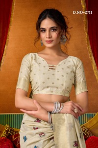 Nuevo Diseño de Moda en Ropa y Accesorios, Ropa Étnica, Sari de Seda para Mujer, Sari Listo para Usar - Product Image 4