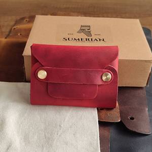 กระเป๋าสตางค์หนังรักษ์โลกแบบไร้ตะเข็บ หนังฟอกธรรมชาติ กระเป๋าสตางค์ขนาดเล็ก สำหรับการค้าที่ยั่งยืน SLW-0017 - Product Image 2