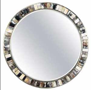 Cadre de miroir en argent incrusté, design moderne fait main, décoration murale écologique pour Bar Mitzvah - Toutes les tailles disponibles - Product Image 6