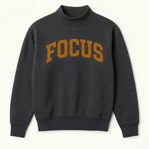 Sweat-shirt à col montant Essential Fit, coupe ample, en molleton de coton, pull chaud d'hiver, streetwear décontracté, haut simple - Product Image 3