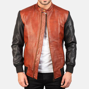Best-Selling Custom-Made Men's Genuine Leather Waterproof Breathable Anti-Uv <b>Mandarin</b> <b>Collar</b> Winter Fashion <b>Jacket</b> 2026 High - Product Image 3